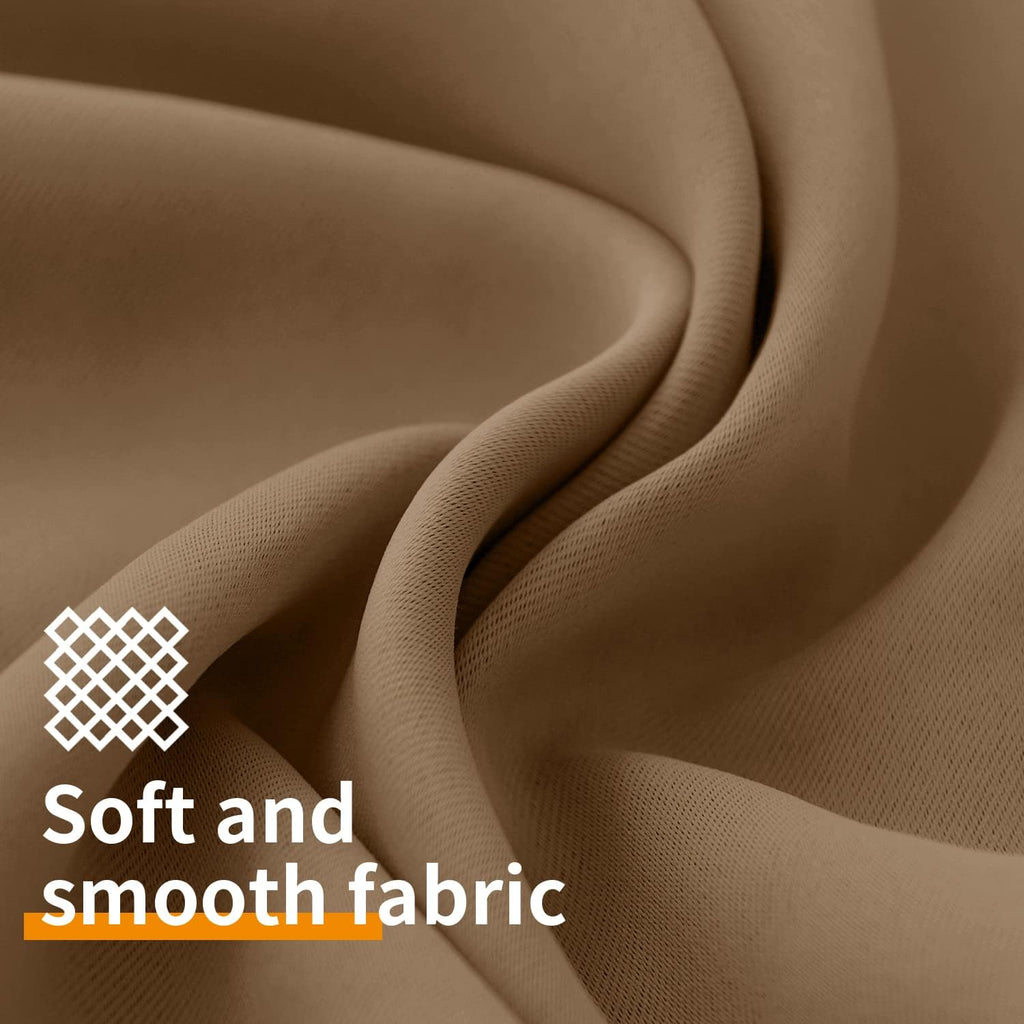 YoungsTex Short Blackout Curtains 40 Inch Length for Kitchen Window - Taupe Thermal Insulated Drapes with Grommet Darkening Privacy for Bed…