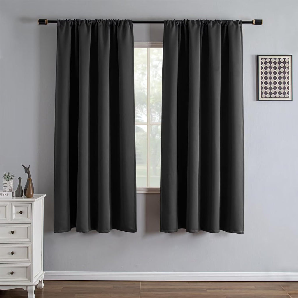 Igemaeve Blackout Curtains 72 Inch Length 2 Panels Set, Black Out Curtains for Bedroom 72 Inch Long, Rod Pocket Energy Saving Room Darkenin…
