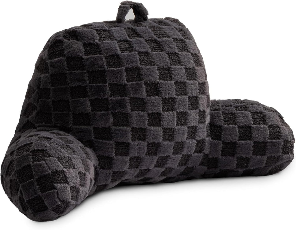 Holawakaka Checkered Reading Pillow with Arms, Adults Backrest Reading & Rest Pillows for Sitting Up in Bed, Bed Rest, Lounging, Working, A…