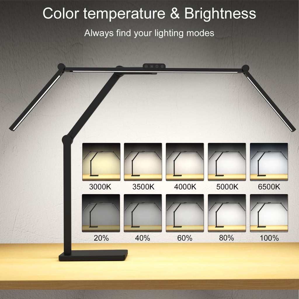 Omorepa 36W 3000LM Ultra Bright Architect Desk Lamp with Base, 47.4Inches Wide Tall Overhead Desk Light for Home Office, Dimmable Table…
