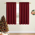 Dwcn Christmas Burgundy Room Darkening Blackout Curtains - Thermal Insulated Privacy Energy Saving Window Curtain Drapes 38 x 54 inch Lengt…