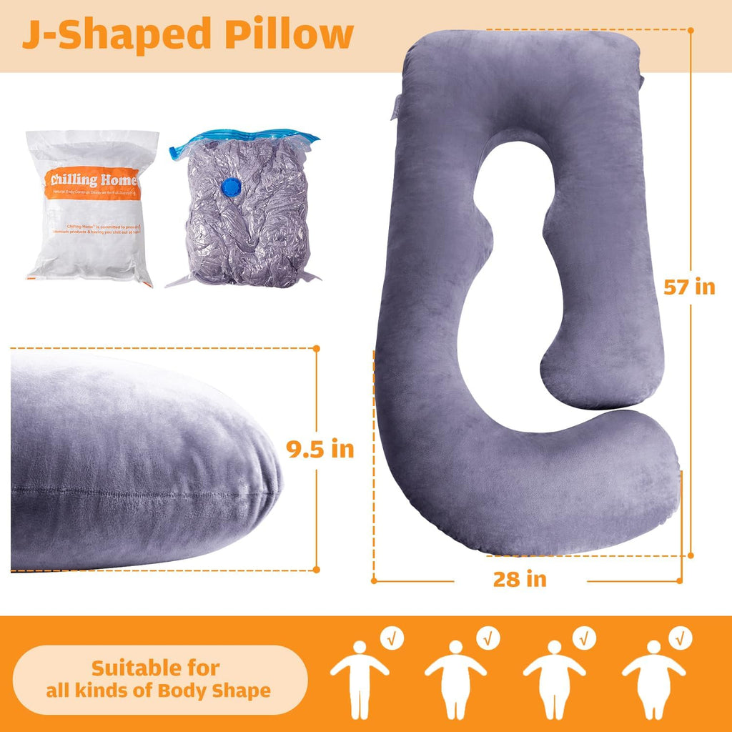 Chilling Home Pregnancy Pillow, U Shaped Full Body Maternity Pillow 58 inch, Pregnant Women Must Haves Pregnancy Pillows for Sleeping…