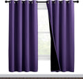 Nicetown Lilac Purple Full Shade Curtain Panels, Pair of Thermal Insulated & Energy Efficiency Blackout Curtains for Living Room Windows, L…