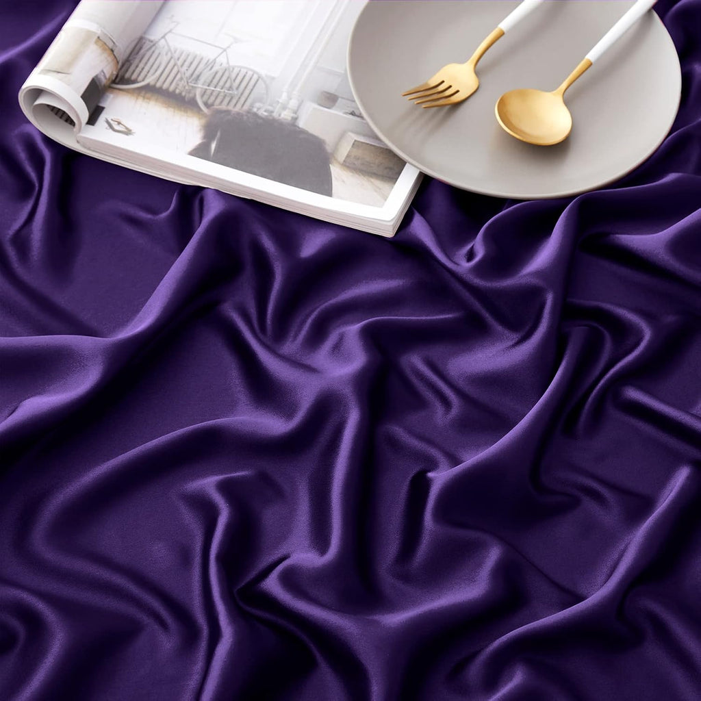 Horbaunal 6 Piece Satin Sheet Set Queen Size Luxury Silky & Soft Purple Satin Queen Bed Sheet Set with 16" Deep Pocket, 1 Fitted Sheet, 1 F…