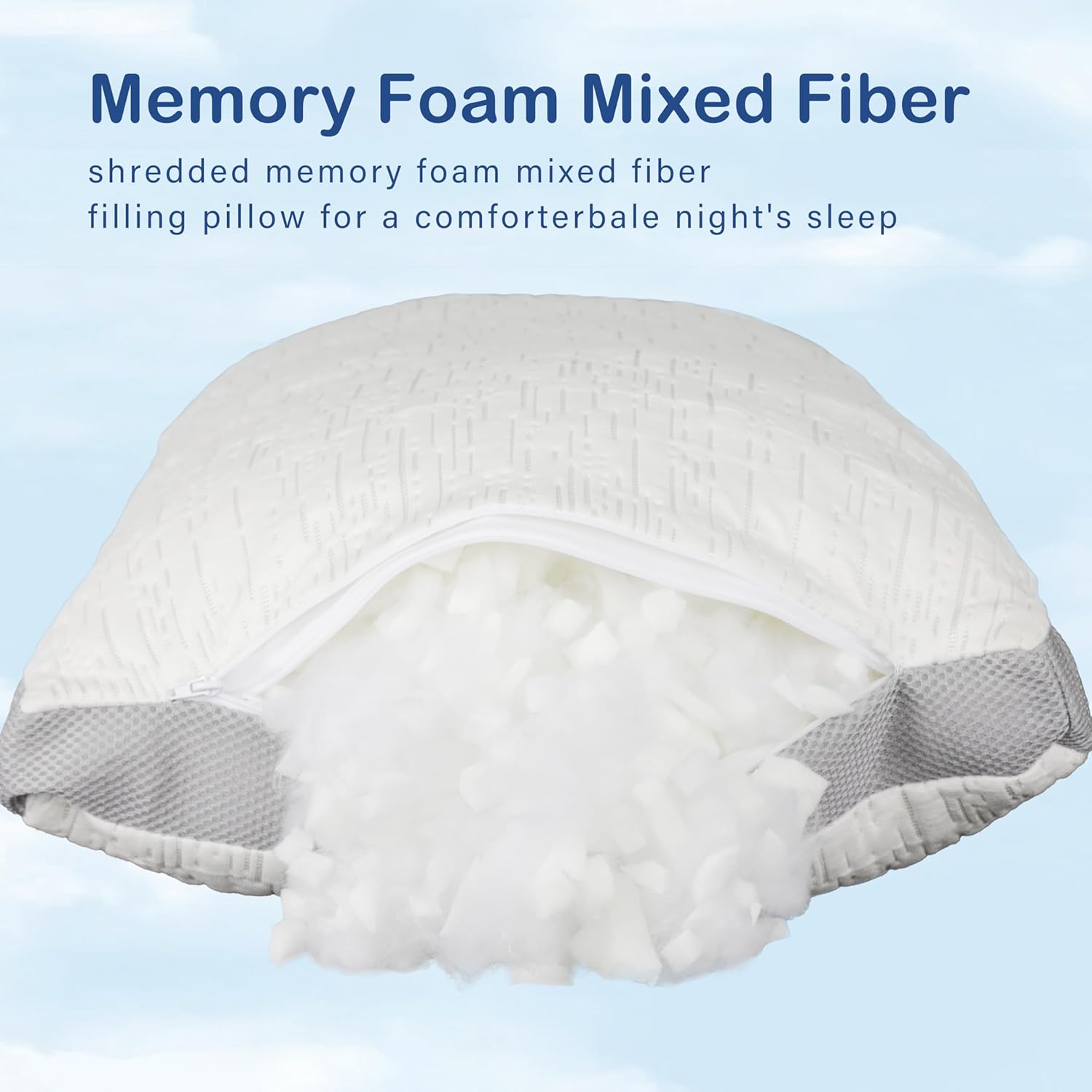 ACCURATEX Pillows King Size Set of 2, Rayon Derived from Bamboo Removable Cover, Shredded Memory Foam Pillow with Down Alternative Fill…