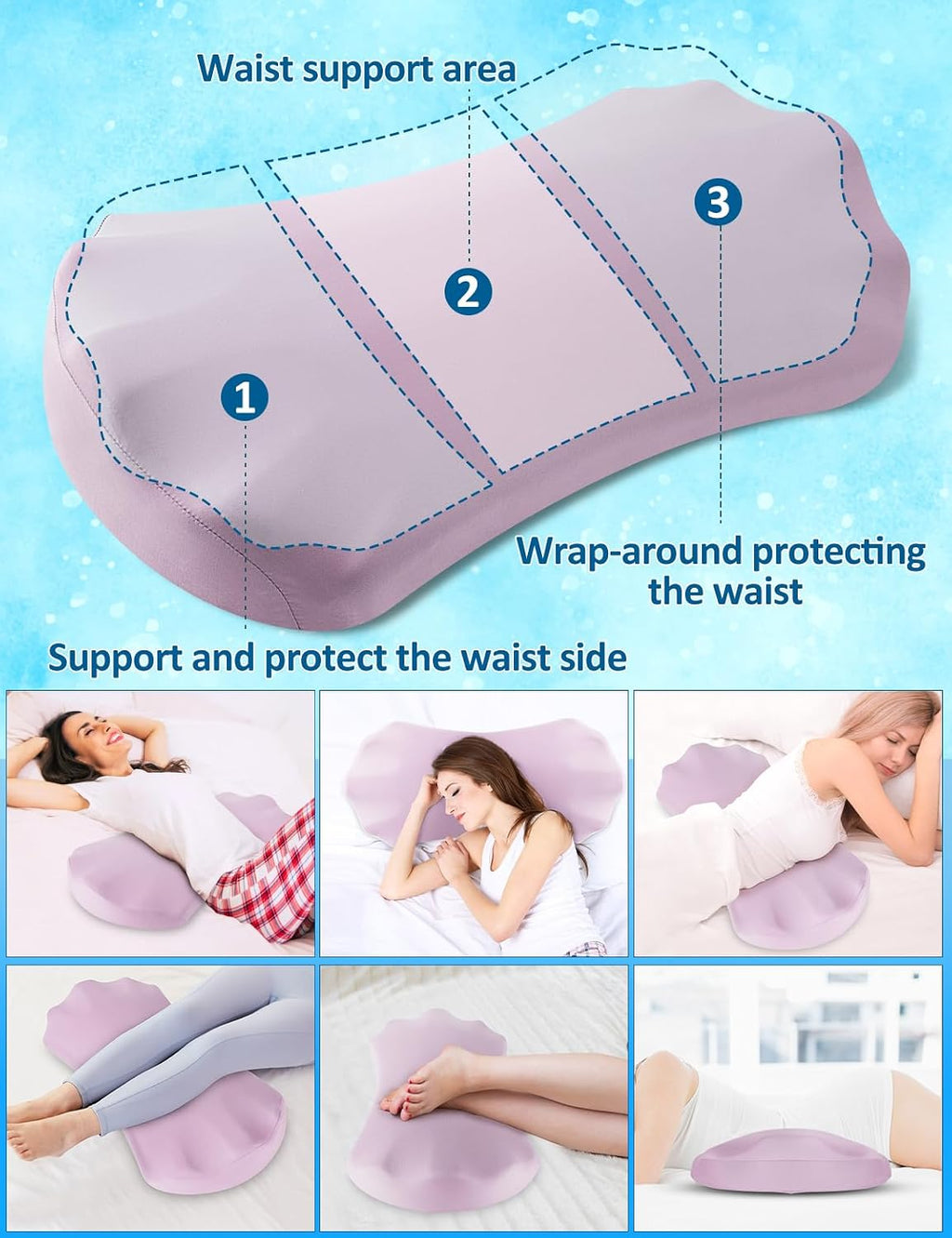 Fledano Lumbar Support Pillow for Bed – Floor Pillows & Cushions - Memory Foam Lower Back Pillow for Sleeping, Ergonomic Lumbar Pillow for…