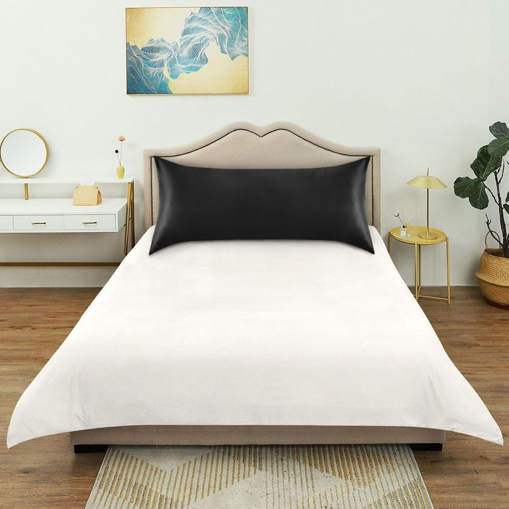 Black Color Pillow Covers Silk Pillowcase for Hair and Skin Cooling Breathable Soft Satin Pillowcase Standard Size Pillow Case for Women…