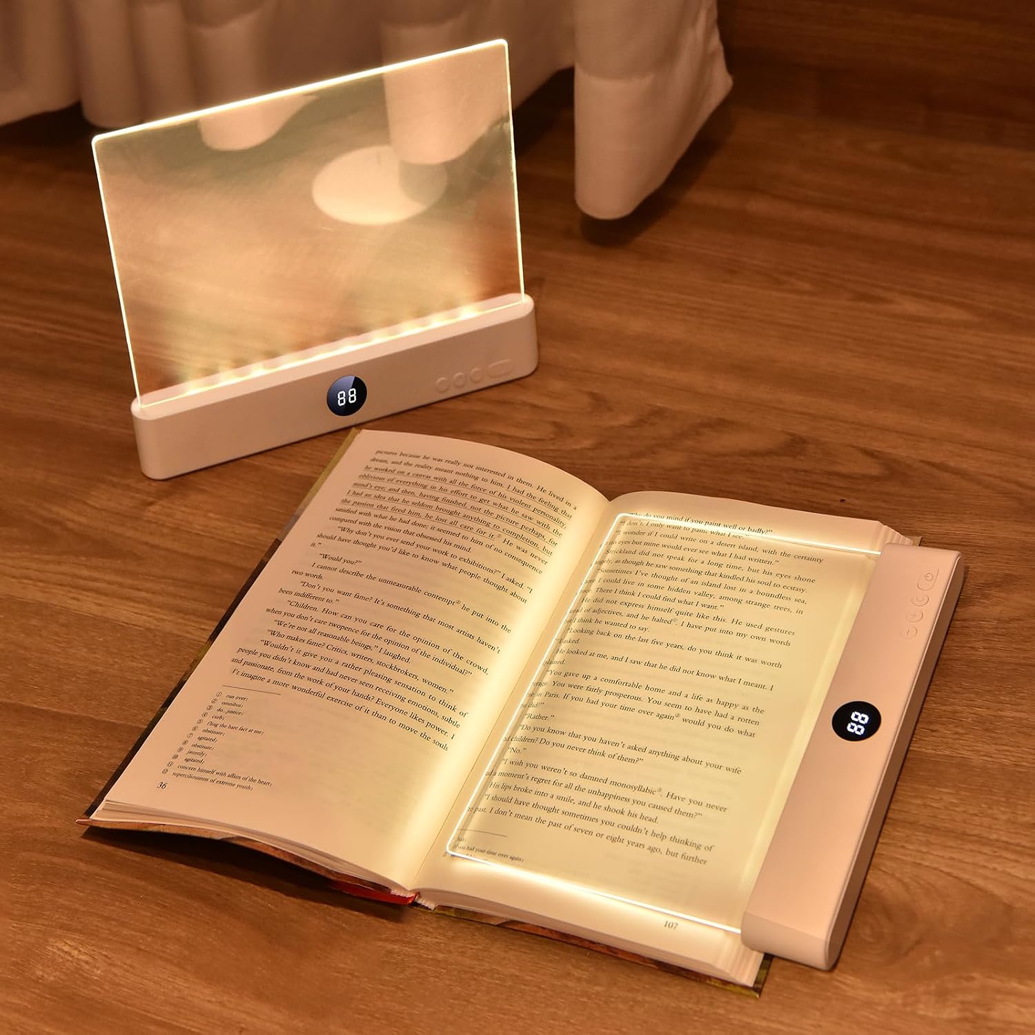 LED Book Light and Night Light 2 in 1, 3 Color Temperatures & Stepless Dimming, USB Rechargeable Reading Light with Timer for Night…