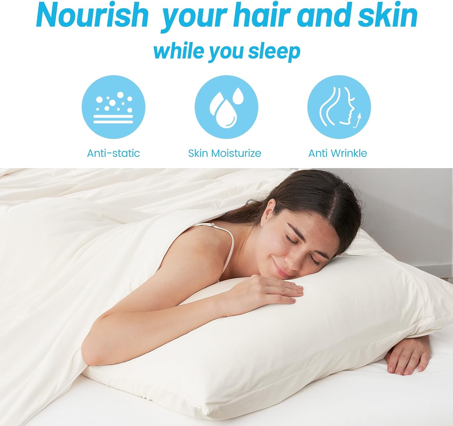 CozyBliss Cozy Bliss 2pcs Cooling Pillow Cases Set for Hot Sleepers & Night Sweats, Q-Max 0.5 Silky Wrinkle-Free Pillow Covers with Envelop…
