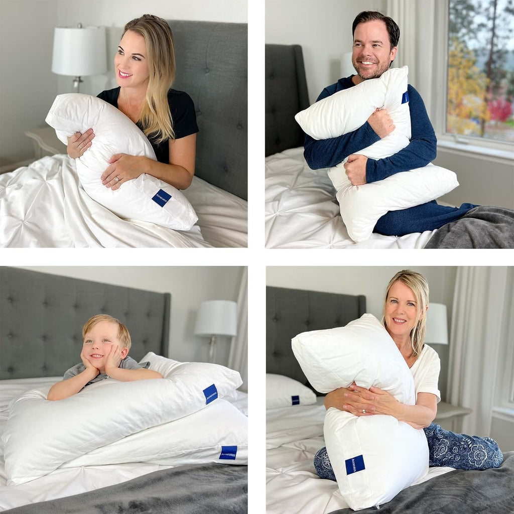 ACCURATEX Pillows Queen Size Set of 2, Hybrid Shredded Memory Foam Pillow[Adjustable Loft], Fluffy Down Alternative Fill Removable Cotton…