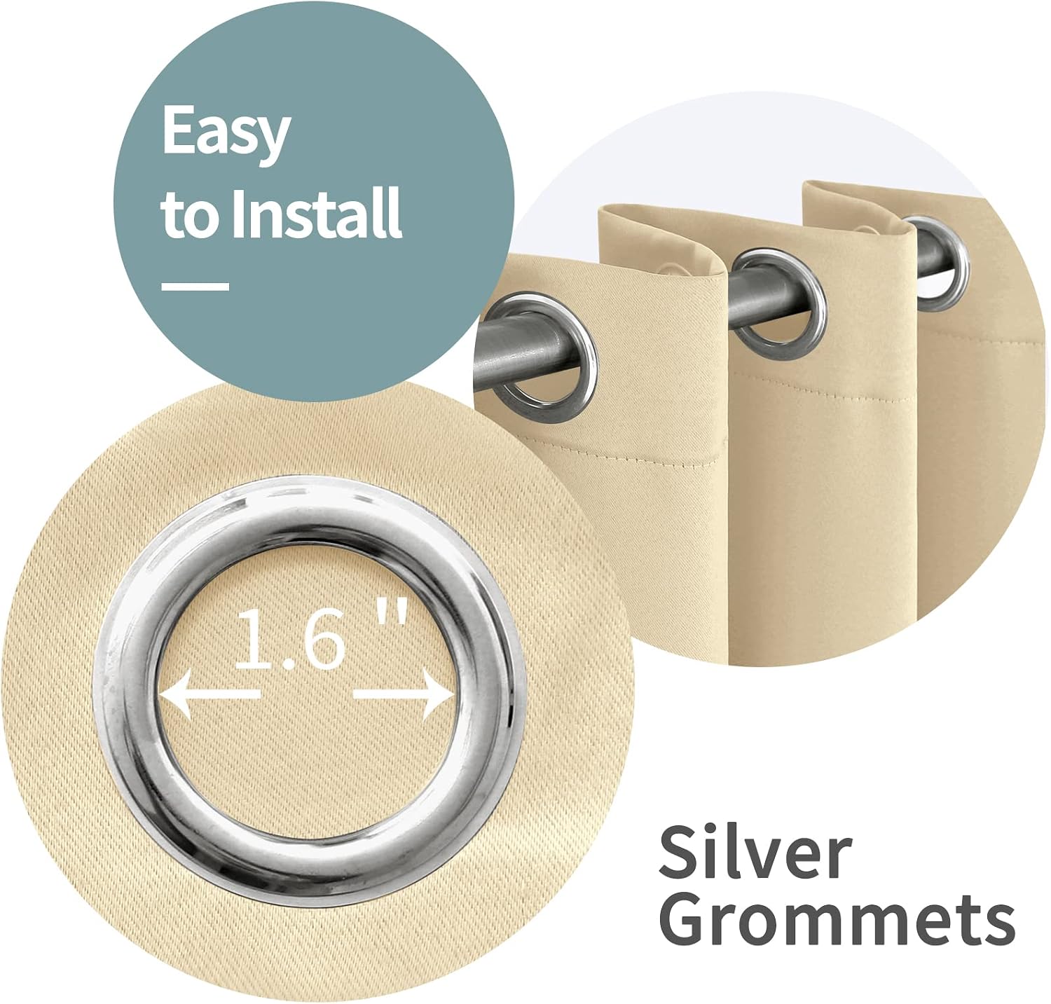 BGment Short 100% Blackout Curtains for Bedroom, Thermal Insulated Energy Efficiency Noise Reducing Grommet Curtains 45 Inch Length with Li…