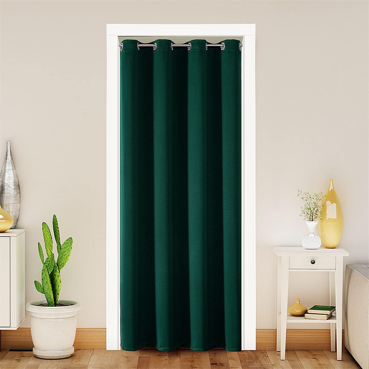 ChrisDowa Blackout Door Curtains for Doorway Privacy, Grommet Closet Curtain for Bedroom Closet Door, Thermal Insulated Doorway Cover Room…