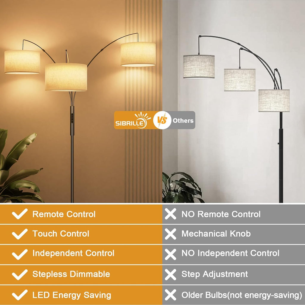 SIBRILLE Upgraded 36W Floor Lamps for Living Room - Super Bright Dimmable Tree Floor Lamp with Remote & Touch Control, Tall Lamp for…