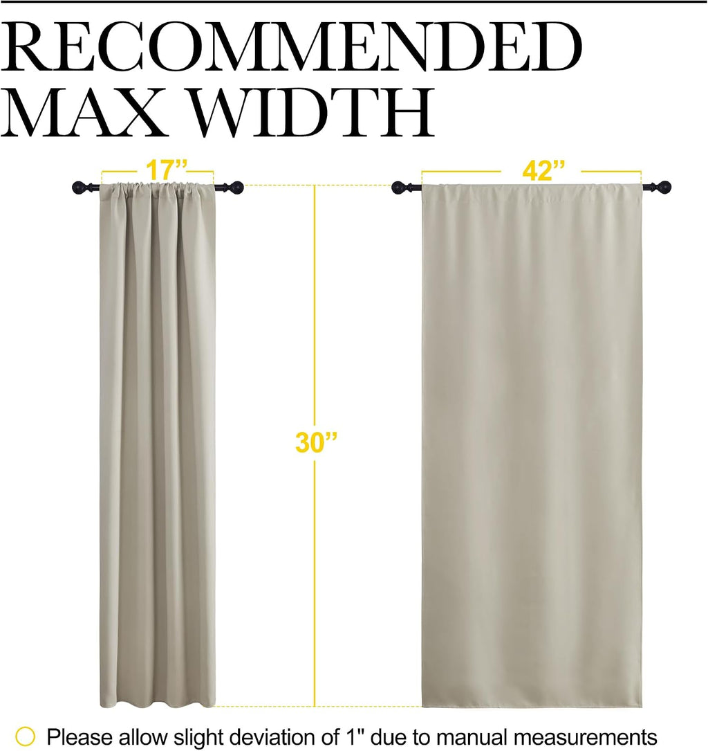NICETOWN 2 Panels Blackout Curtains, Rod Pocket Thermal Insulated Drapes for Kitchen, Heavy Duty Small Window Treatment for Dorm Room…