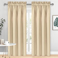 Dwcn Blackout Curtains Room Darkening Thermal Insulated Bedroom Curtains Window Curtain Panels, 38 x 84 inches Long, Set of 2 Beige Rod Poc…