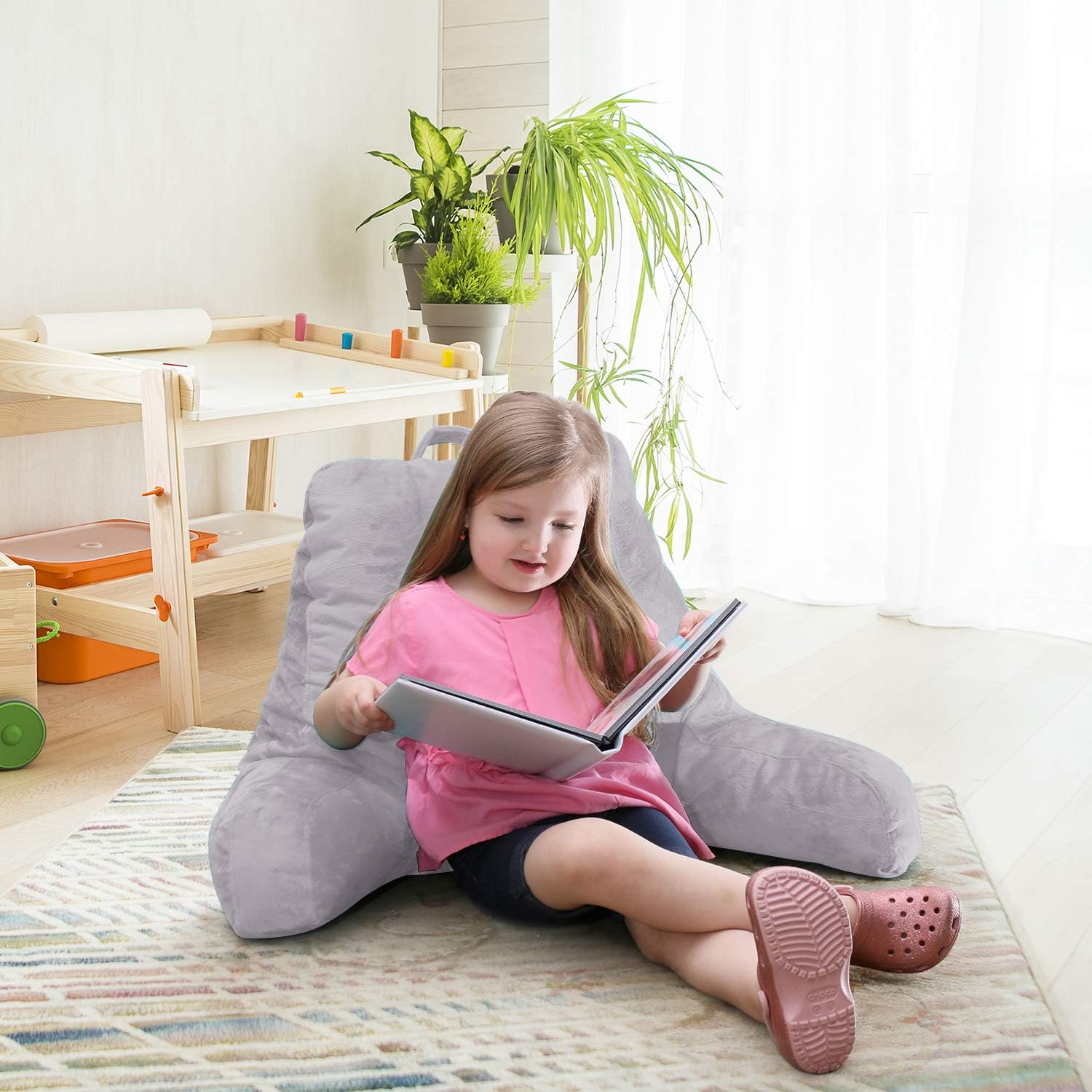 Nestl Reading Pillow with Shredded Memory Foam, Designed for Sitting Up in Bed and Couch, Back and Arms Adjustable Support for Adult &…