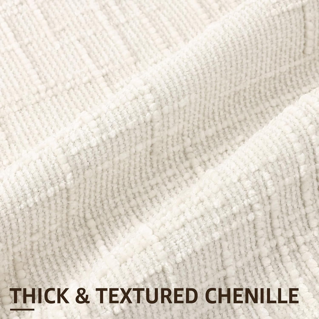 decorUhome Summer Cream White Chenille Throw Pillow Covers 18x18 Set of 2 Textured Cozy Slubby Couch Pillow Covers Modern Farmhouse Boho De…