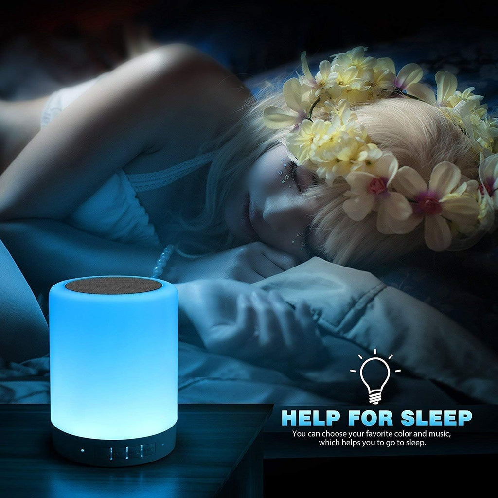 Elecstars Touch Bedside Lamp - with Bluetooth Speaker, Dimmable Color Night Light, Outdoor Table Lamp with Smart Touch Control, Best Gift…
