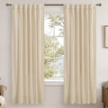 Lamit Beige Velvet Panels for Living Room 72 Inches Long, Elegant Thermal Insulated Soundproof Curtains Room Darkening Back Tab and Rod Poc…