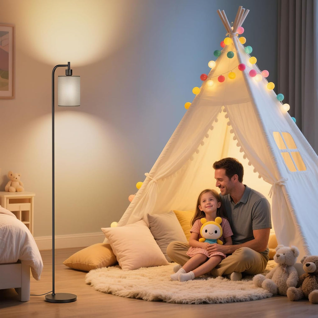 SIBRILLE Floor Lamp with Linen Shade, Dimmable Tall Standing Lamp with Remote Control & 3 Color Temperatures, Modern Floor Lamps for…
