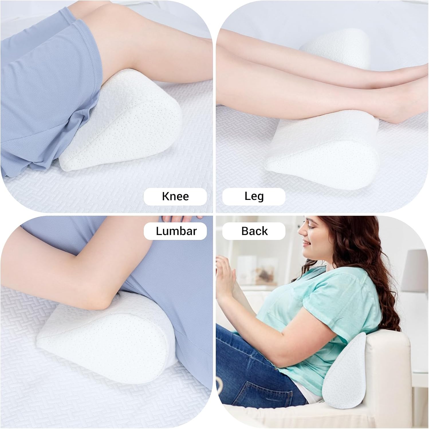 COOLBEBE Cervical Neck Pillows 2PCS, Memory Foam Neck Roll Pillows for Sleeping, Ergonomic Bolster Pillow for Bed, Sofa, Car Seat, Spine…
