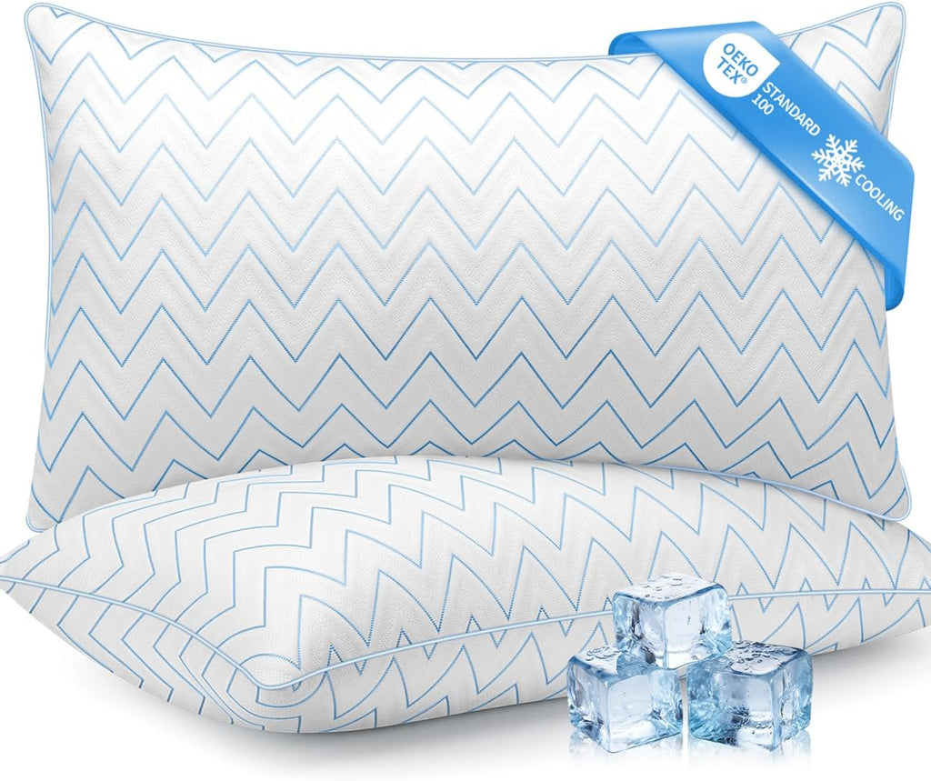 DIORIS Queen Size Pillows Set of 2 - Cooling Bed Pillows for Sleeping, Down Alternative Hypoallergenic Pillow for Side Back and Stomach…