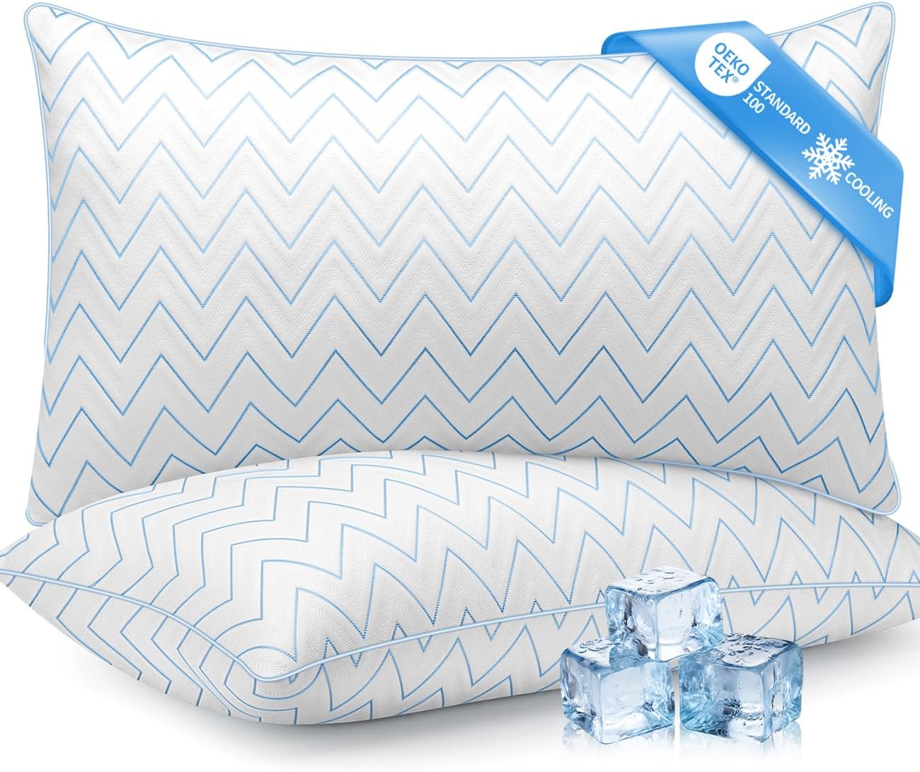 Dioris Pillows Queen Size Set of 2, Cooling Bed Pillows for Sleeping, Breathable Down Alternative Microfiber Fill, 18 x 29 Inches, Medium S…