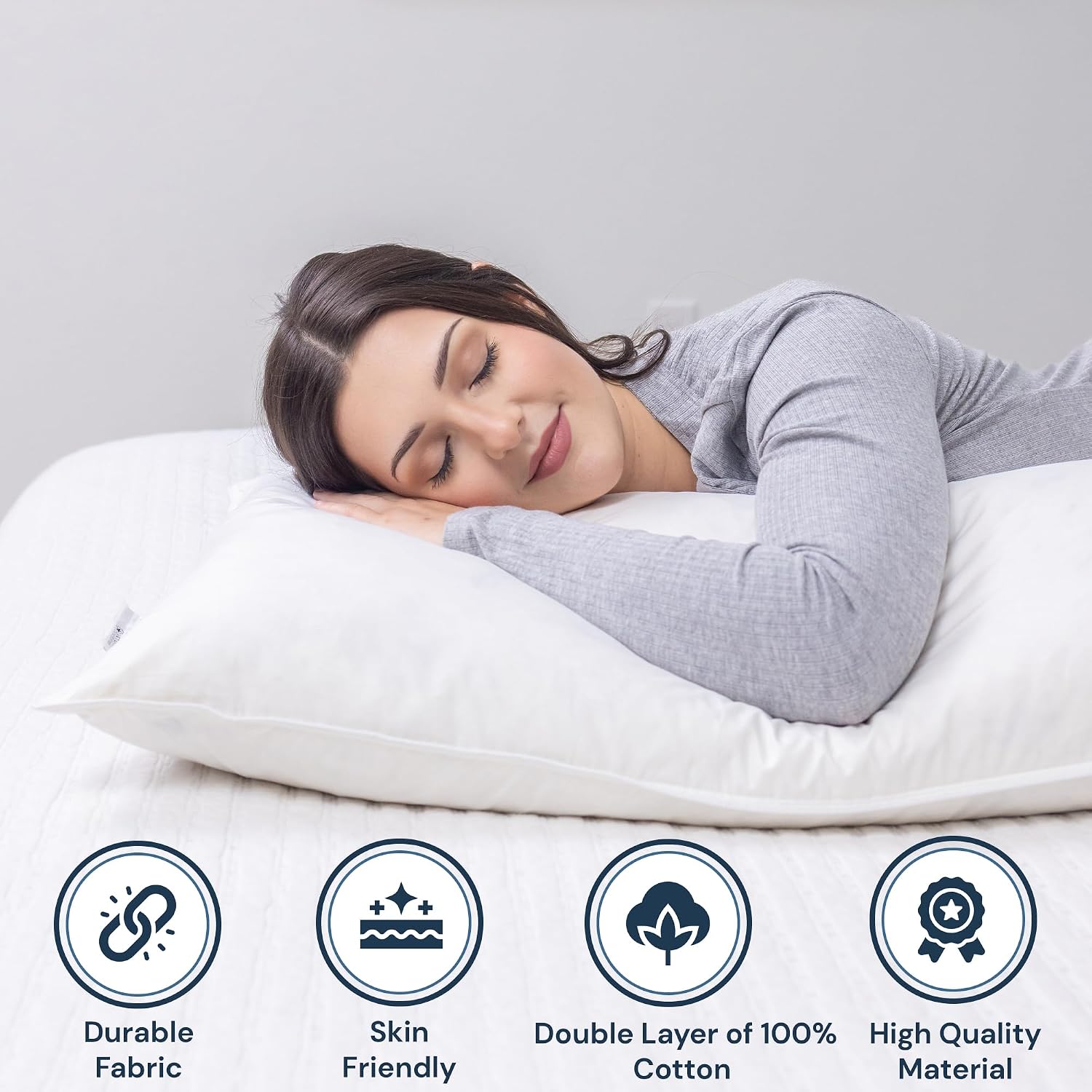 White Goose Feather and Down Body Pillow – Pillows Size 20 Inches x 72 Inches
