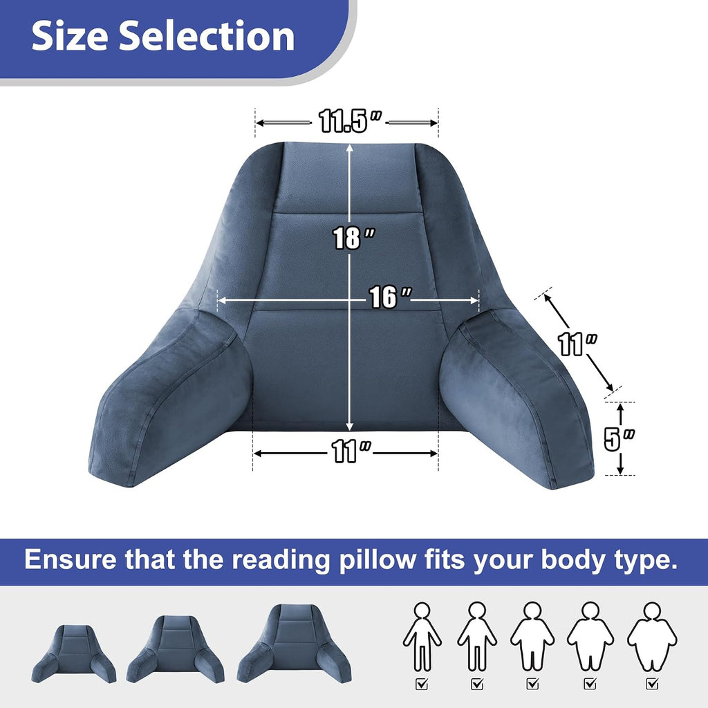 IASEAHK Reading Pillows for Sitting in Bed Adult, Back Pillow for Bed Sitting Up, Backrest Pillows with Shredded Foam for Adult&Teens…