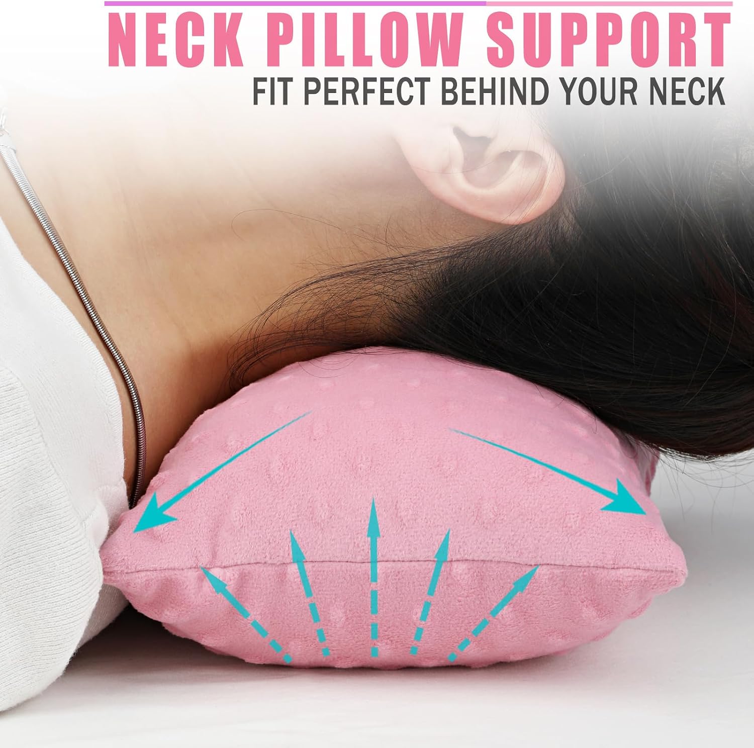 BNRendles Small Neck Pillow for Recliner Chair Neck Support Pillows Plump Adjustable Filling Nap Airplane Sleeping Little Cushion Minky Dot…