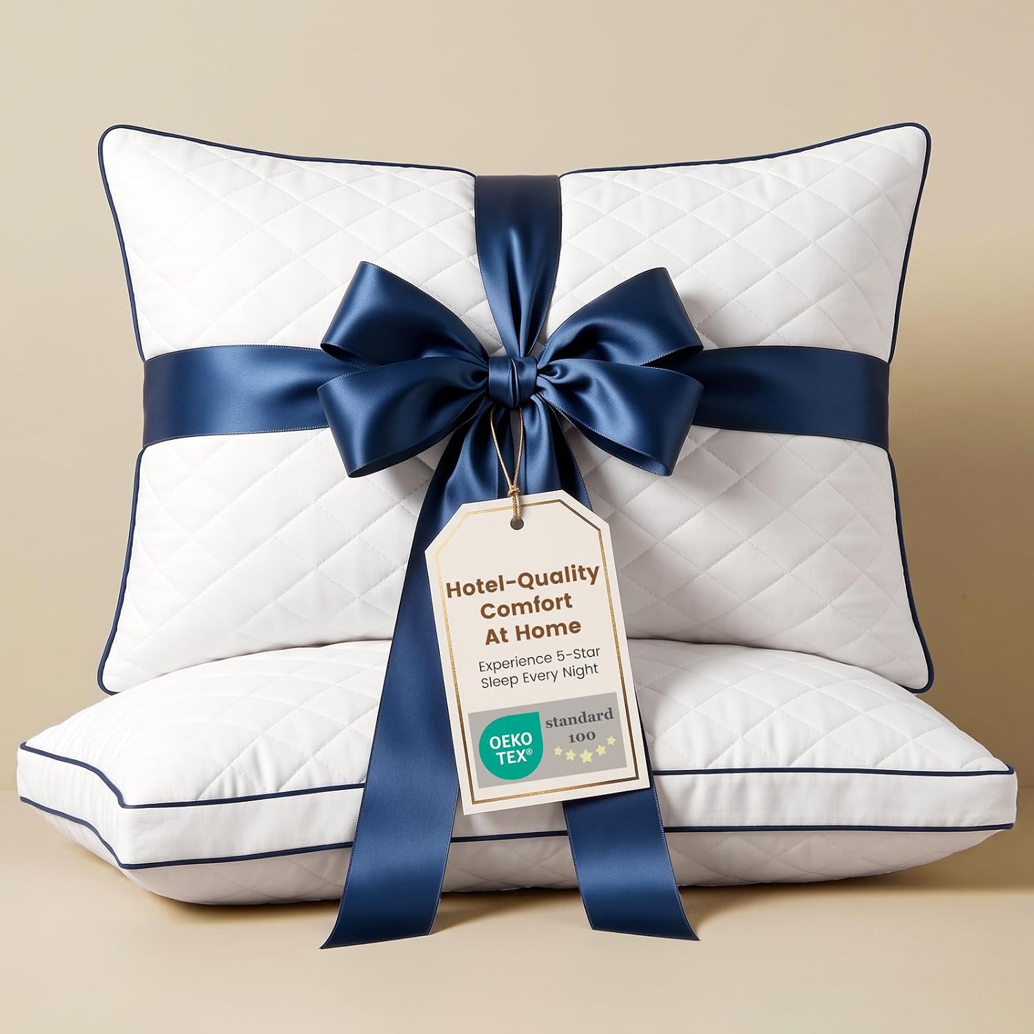 Downstoria Shredded Memory Foam Pillows Queen Size Set of 2, Medium Firm Bed Pillow for Sleeping, Soft Memory Foam Queen Pillows 2 Pack for…