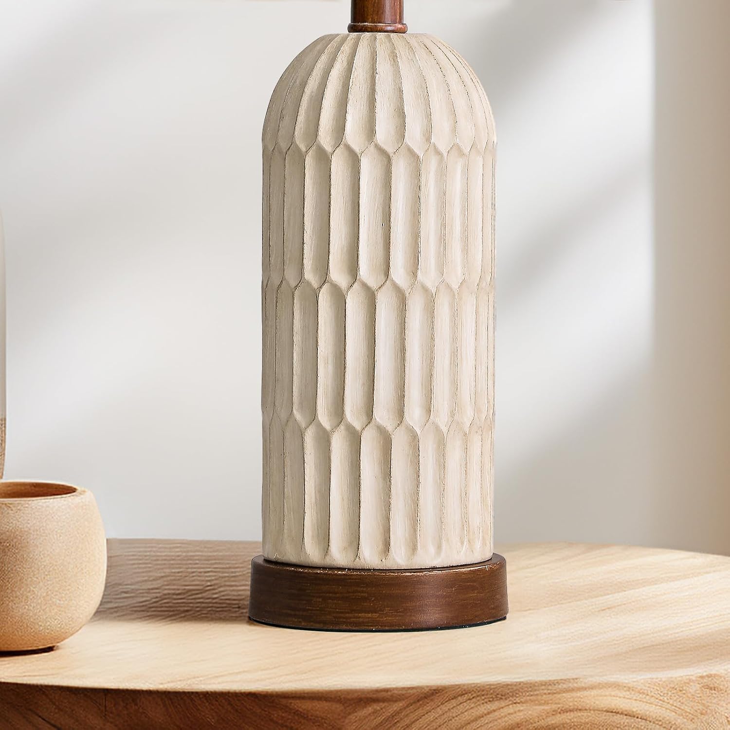 OYEARS 22.5" Bedside Table Lamps Set of 2, Farmhouse Table Lamp with USB A+C Charging Ports, Vintage Nightstand Lamp for Bedrooms and…