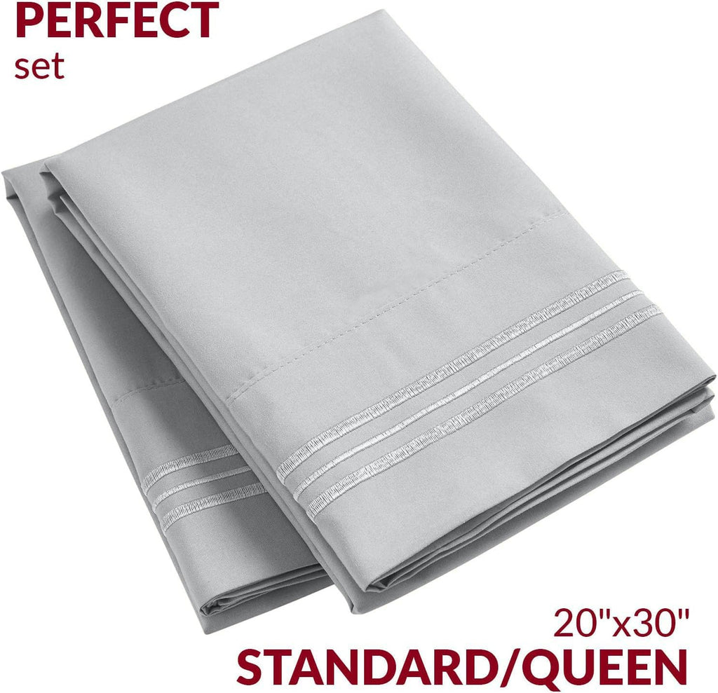 Mellanni Pillow Cases - Luxury, Extra Soft, Cooling Pillow Covers - 2 PC Iconic Collection Pillowcases - Envelope Closure (Standard/Queen 2…