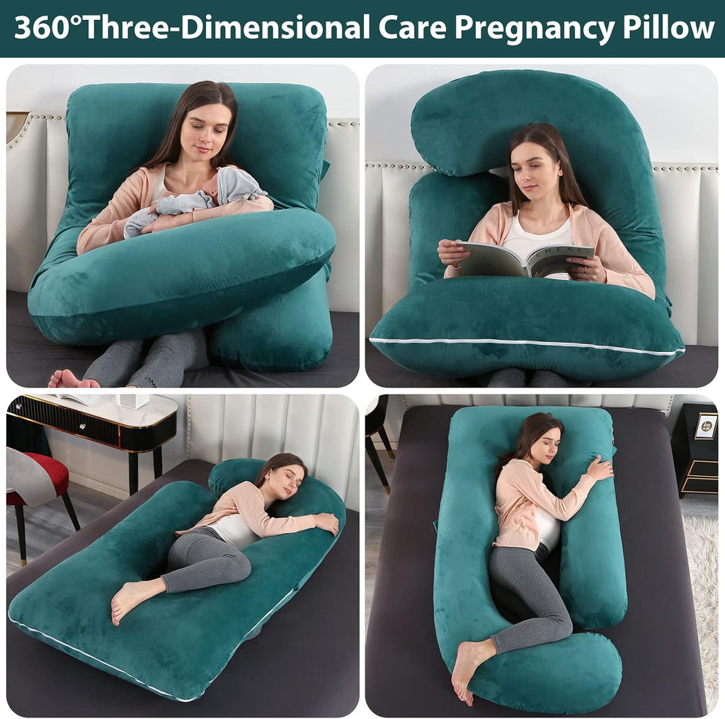U-Shaped Full Body Pregnancy Pillow for Sleeping – 57" Maternity Pillow with Removable Cover, Support for Back, Legs, Belly & Hips…