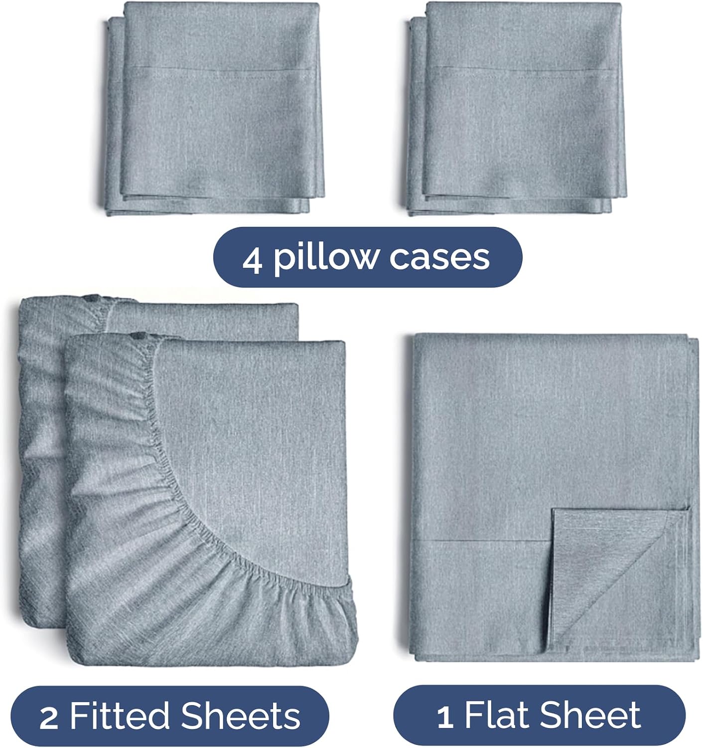 Split King 7 Piece Sheet Set - Comfy, Breathable & Cooling - Hotel Luxury Bedding for Women, Men, Kids, Teens and Children - 1 Flat & 2…