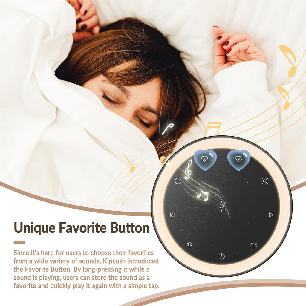 Kipcush® Kipcush White Noise Machine for Sleeping, 20 Soothing Sounds Including White Pink Brown Noise, Fan and Nature