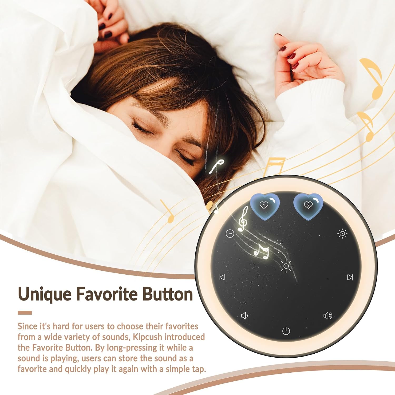 Kipcush® Kipcush White Noise Machine for Sleeping, 20 Soothing Sounds Including White Pink Brown Noise, Fan and Nature