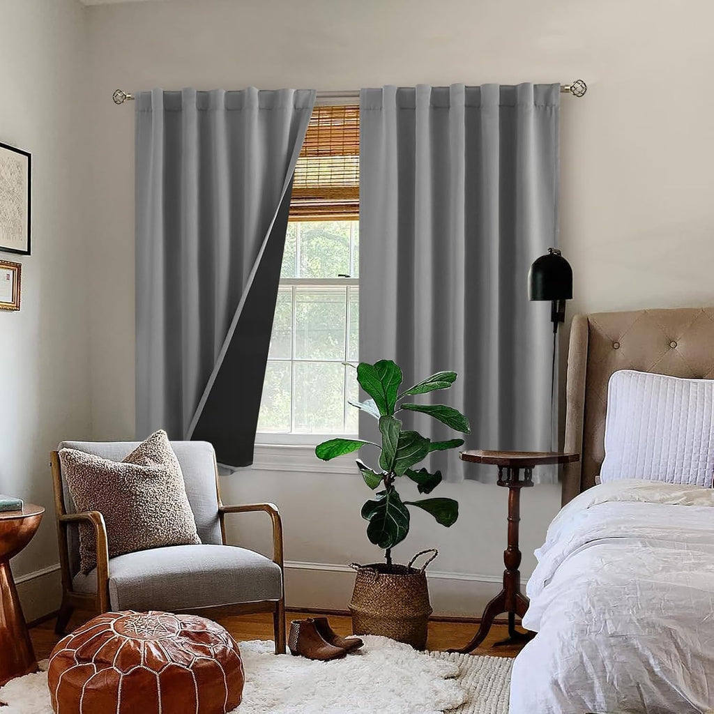 Gment 100% Blackout Curtains 48 Inches Long, Privacy RV Curtains for Small Camper Windows Thermal Insulated Room Darkening Rod Pocket and…