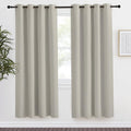 NICETOWN Blackout Natural Curtain for Living Room, 1 Panel, W55 x L78, Thermal Insulated Solid Grommet Sound Reducing Energy Saving…