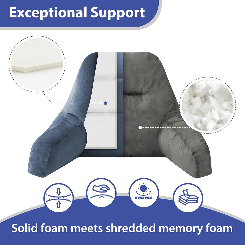 IASEAHK Reading Pillows for Sitting in Bed Adult, Back Pillow for Bed Sitting Up, Backrest Pillows with Shredded Foam for Adult&Teens…