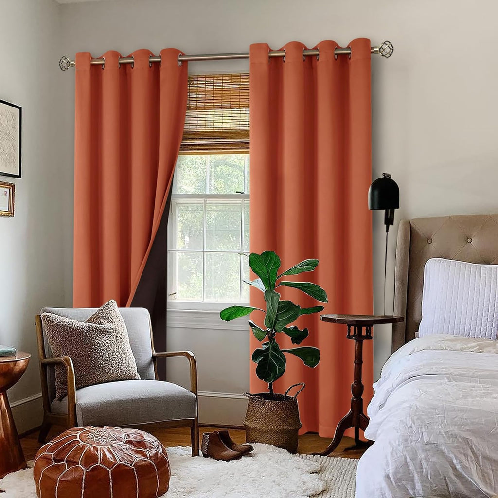 BGment Thermal Insulated 100% Blackout Curtains 84 Inch Length 2 Panels, Total Light Blocking Curtains for Bedroom, Grommet Window Drapes w…