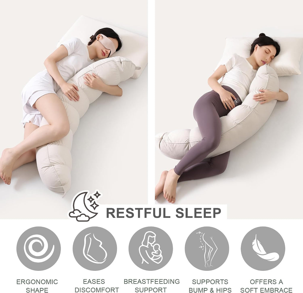 Peallow(Pat. Pend) – Long Round Body Pillow for Adults, Bolster Pillow for Sleeping, Soft and Supportive Pillow for Sleeping & Lumbar…