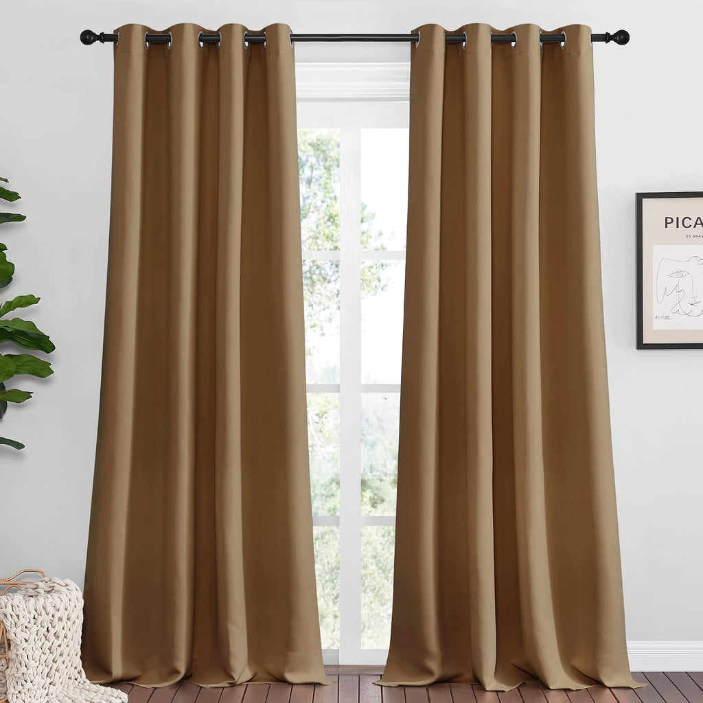 Nicetown Sleek Blackout Curtains 96 inches Length for Windows, Noise Reducing and Block Draft Panels for Door Doorway Laundry Office Luxury…