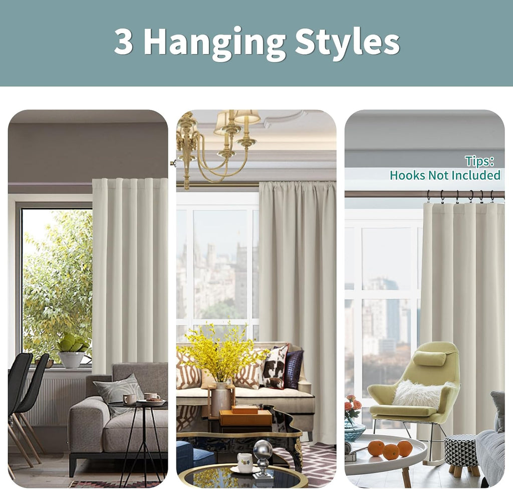 BGment Cashmere Blackout Curtains Panels for Bedroom, 100% Blackout Curtains 78 Inches Long Light Reducing Thermal Insulated Room…