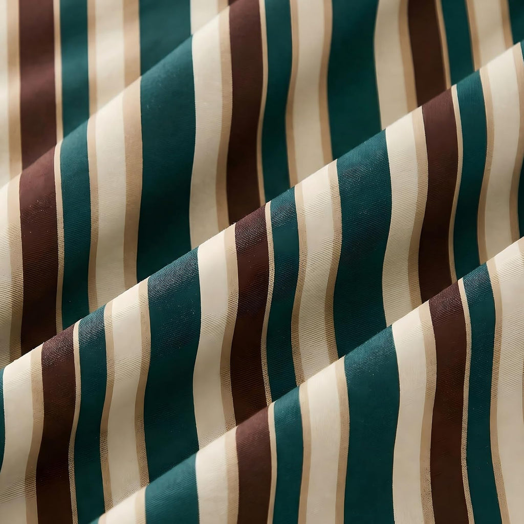 Merryword 100% Cotton Pillow Cases, Queen Size Pillowcases, Green Striped Pillowcases, Luxury Linen Like Pillowcase, Soft Breathable Cabana…