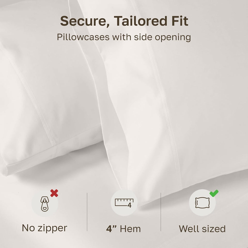 CaliforniaDesignDen California Design Den Heirloom Soft, Smooth & Thick 800 Thread Count 100% Cotton Sateen, 2 Pillow Cases King Size, Fits…