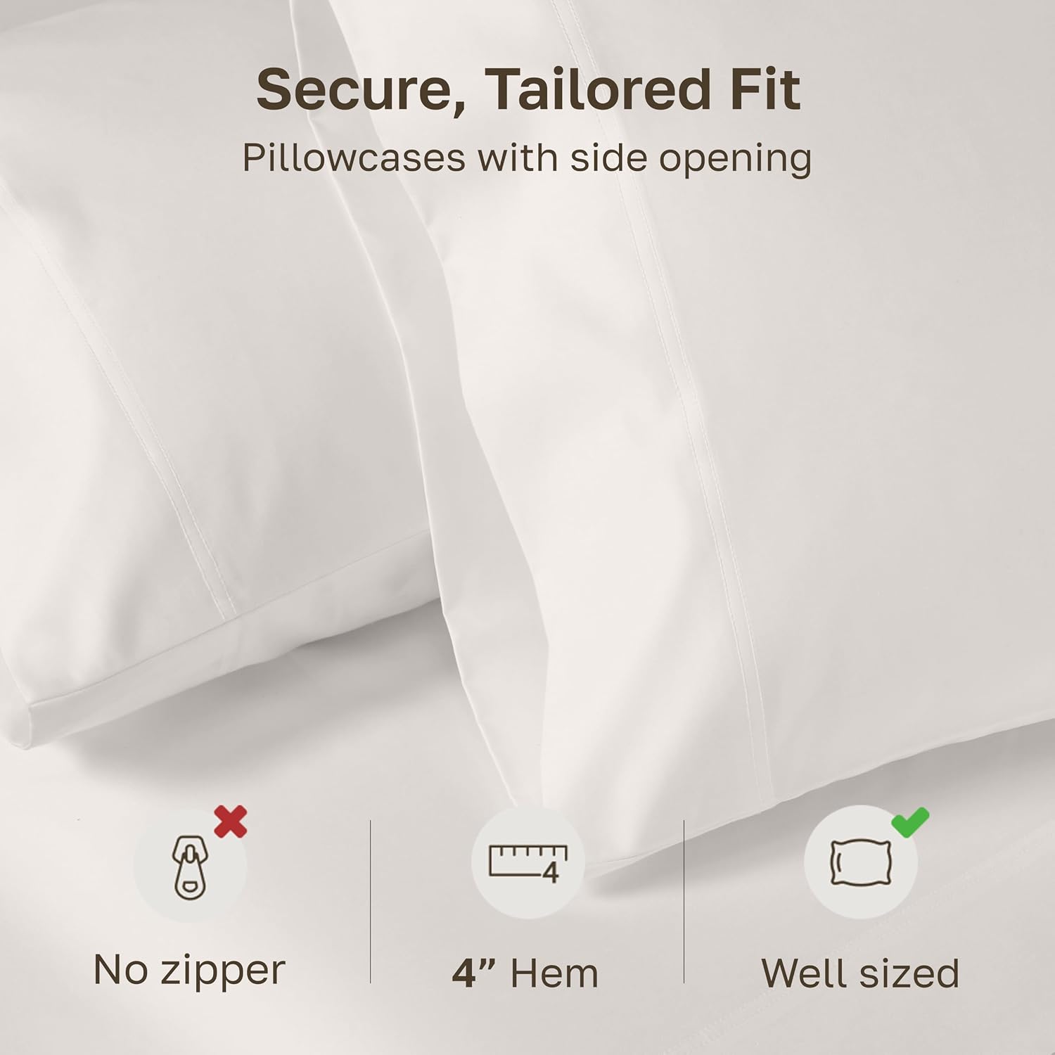 CaliforniaDesignDen California Design Den Heirloom Soft, Smooth & Thick 800 Thread Count 100% Cotton Sateen, 2 Pillow Cases King Size, Fits…