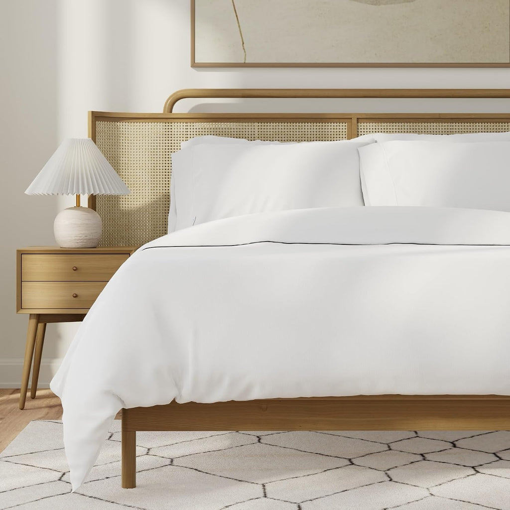 QuickZip Sateen Pillow Case King Size (20" X 39") Pillowcases, Set of 2, 100% Cotton Pillow Covers with Envelope Closure, White
