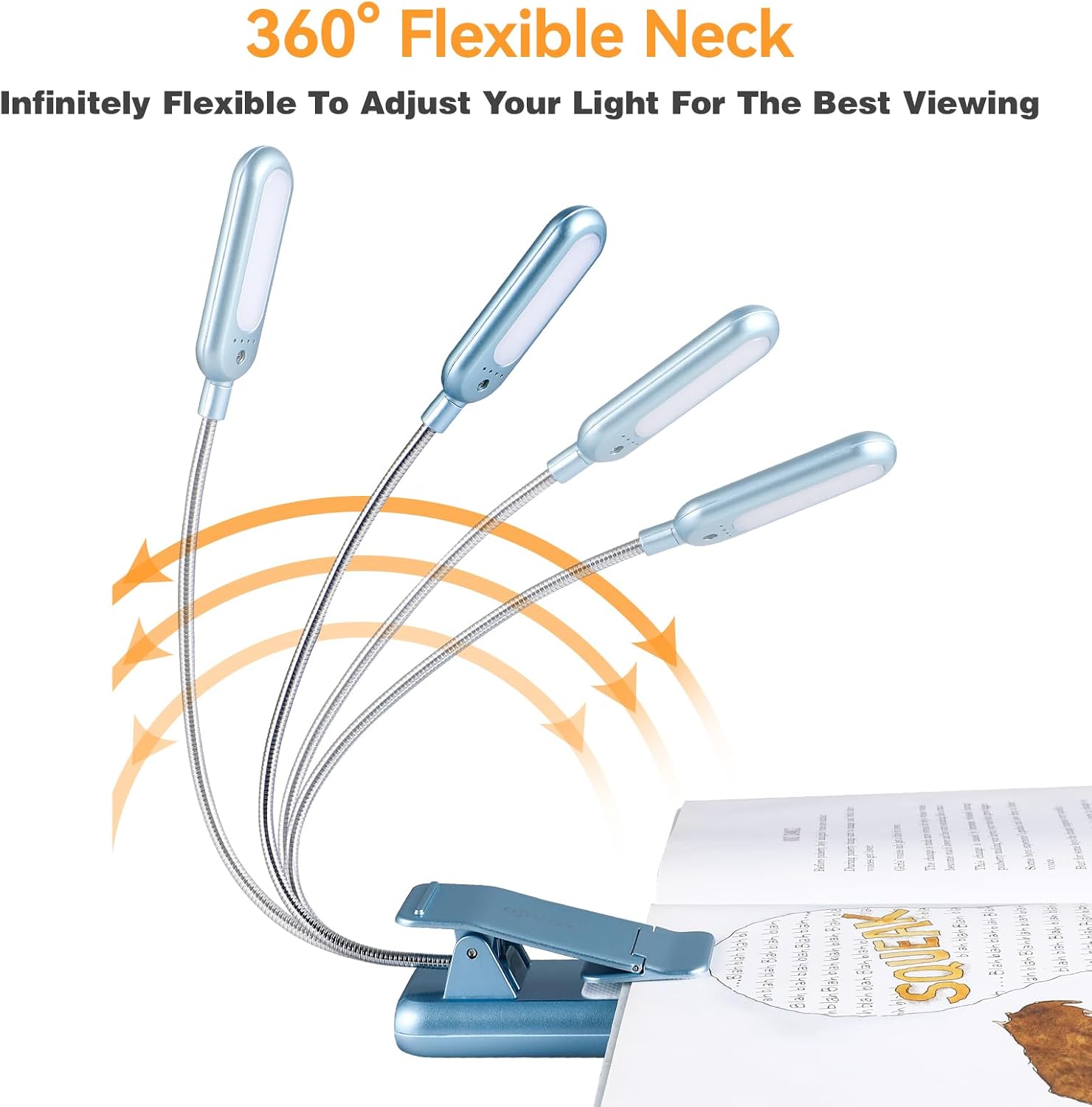 VAVOFO Rechargeable Reading Light, 7 LEDs with 9 Color Temperature 9 Brightness Levels Clip On Book Light for Reading in Bed with Power…