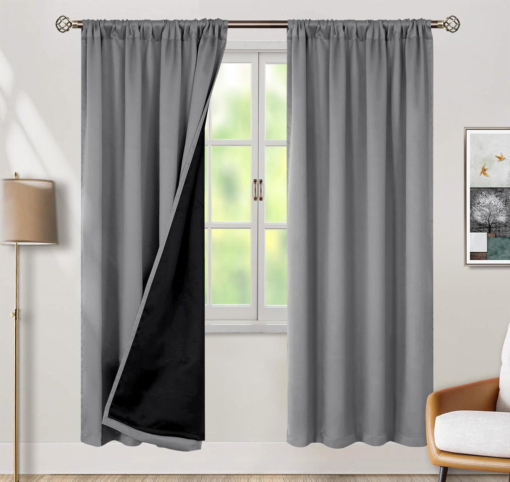 BGment 100% Blackout Curtains for Bedroom 84 Inch Length 2 Panels, Thermal Insulated Room Darkening Curtains Rod Pocket Soundproof…